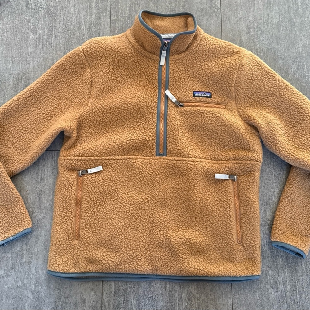 Patagonia High Pile Pullover 1/2 Zip Camel Fleece Jacket
